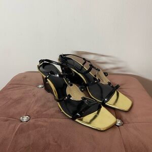 Black Wedge Sandals
